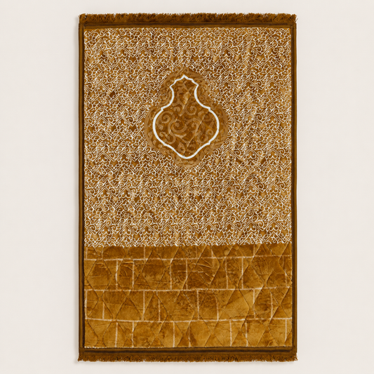 Luxury Camel Islamic Prayer Mat (Janamaz) 80×120 cm | Naqsh e Pehchan