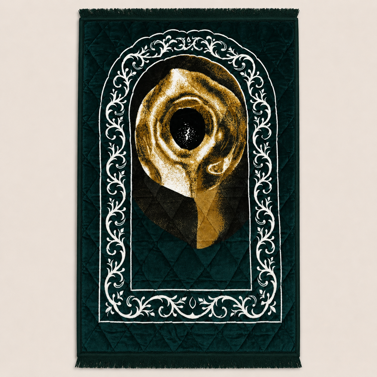 Luxury Emerald Green Prayer Mat | Premium Islamic Janamaz