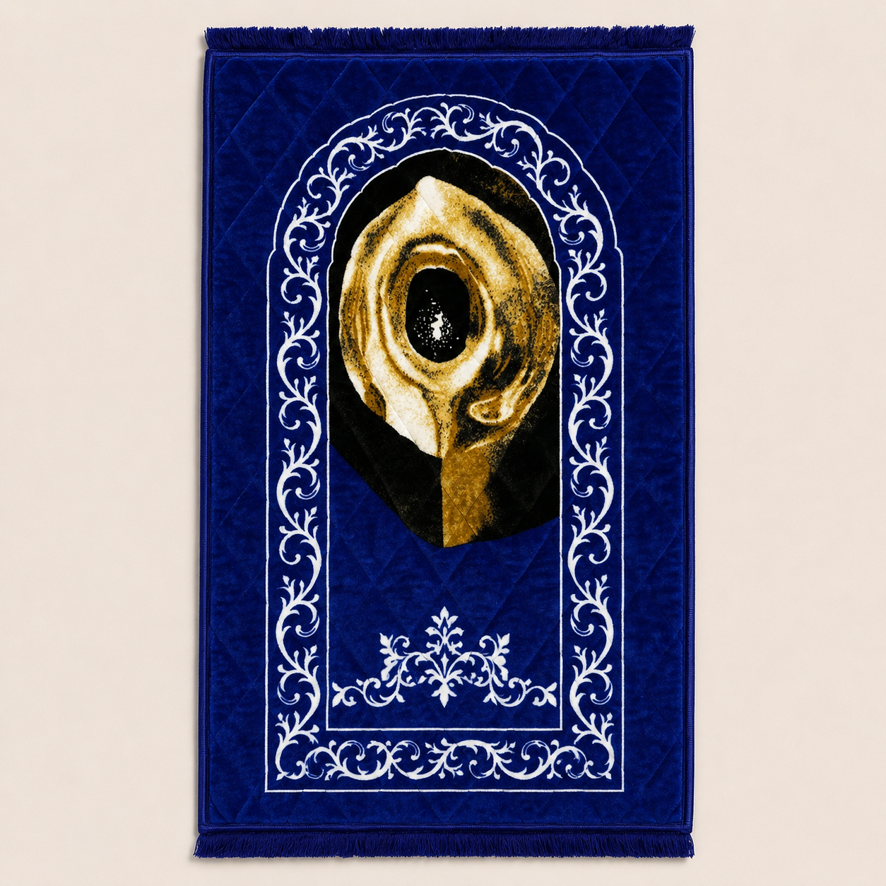 Luxury Royal Blue Kaaba Prayer Mat (Janamaz) 80×120 cm | Naqsh e Pehchan