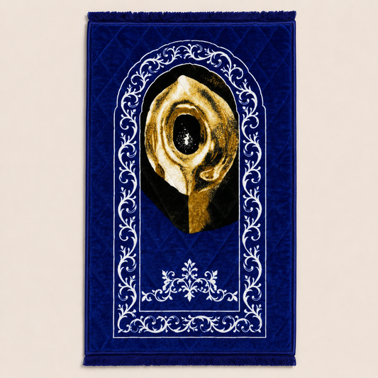 Luxury Royal Blue Kaaba Prayer Mat (Janamaz) 80×120 cm | Naqsh e Pehchan